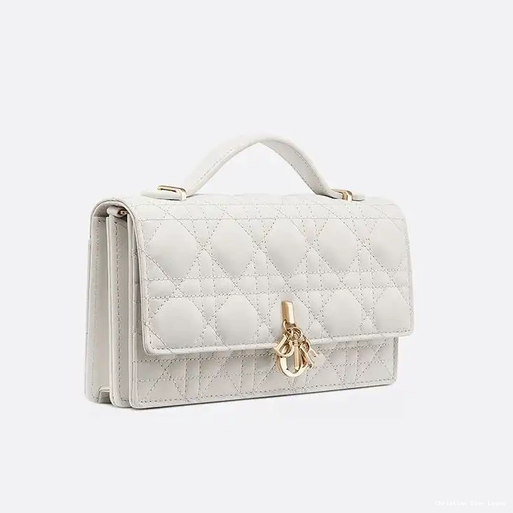 Cheap Miss Handle White Lambskin Cannage Mini Top Dior Bag 0619 Luxury
